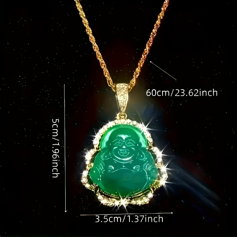 Hip-hop Glass Maitreya Pendant Necklace